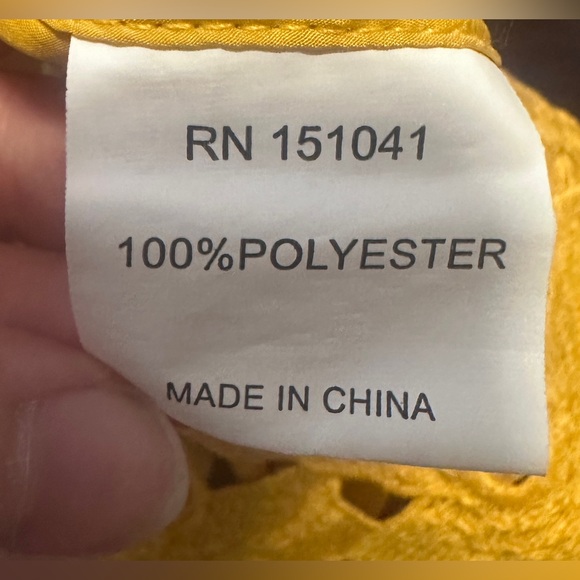 🌟 Few Moda golden yellow sleeveless floral embroidered dress with tie size XS - Picture 5 of 5